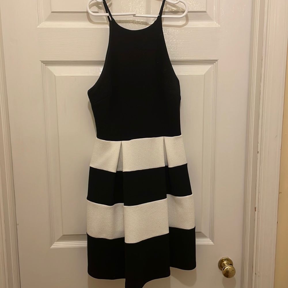 Aqua brand black and white sleeveless dress